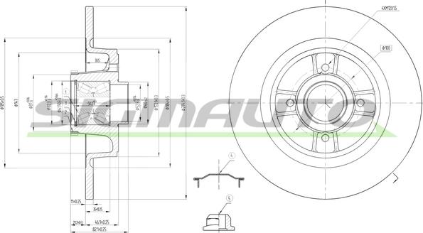 SIGMAUTO DBB641S - Тормозной диск autospares.lv