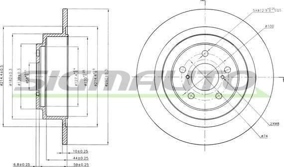 SIGMAUTO DBB647S - Тормозной диск autospares.lv