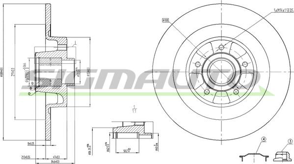 SIGMAUTO DBB654S - Тормозной диск autospares.lv