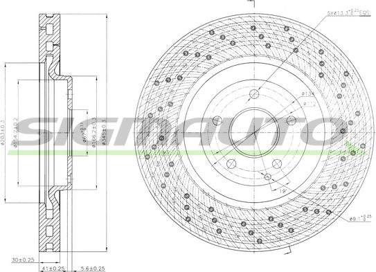 SIGMAUTO DBB650V - Тормозной диск autospares.lv