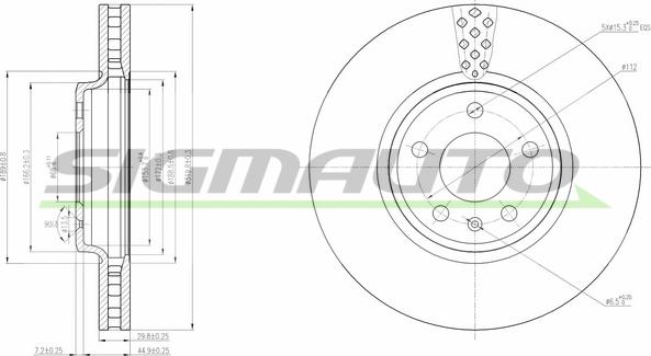 SIGMAUTO DBB664V - Тормозной диск autospares.lv