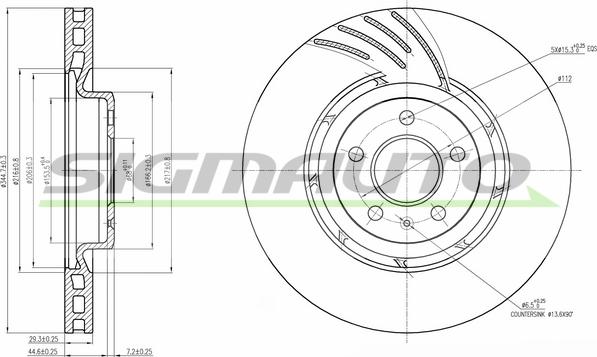 SIGMAUTO DBB665V - Тормозной диск autospares.lv