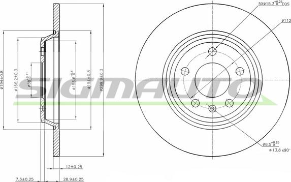 SIGMAUTO DBB666S - Тормозной диск autospares.lv