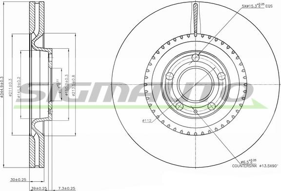 SIGMAUTO DBB661V - Тормозной диск autospares.lv