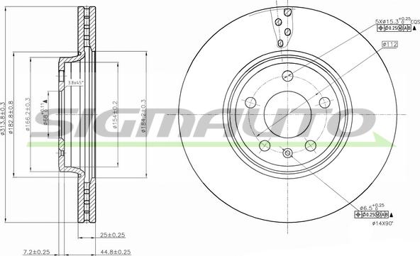 SIGMAUTO DBB663V - Тормозной диск autospares.lv