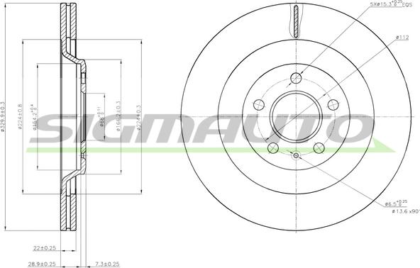 SIGMAUTO DBB667V - Тормозной диск autospares.lv