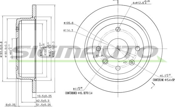 SIGMAUTO DBB606S - Тормозной диск autospares.lv