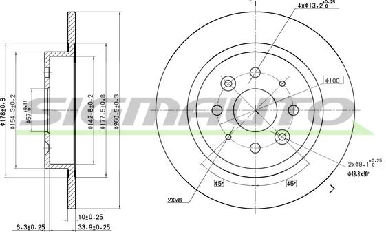 SIGMAUTO DBB600S - Тормозной диск autospares.lv