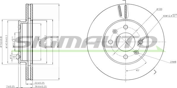 SIGMAUTO DBB603V - Тормозной диск autospares.lv