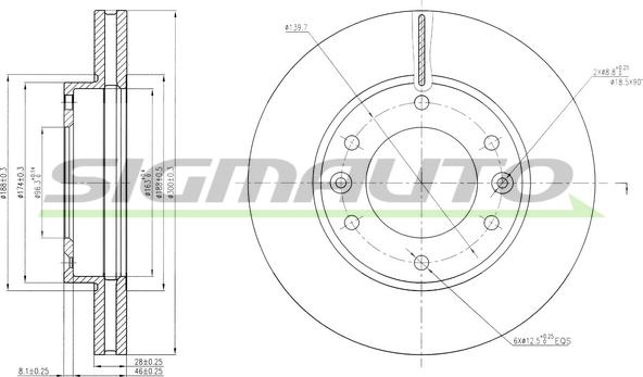 SIGMAUTO DBB612V - Тормозной диск autospares.lv