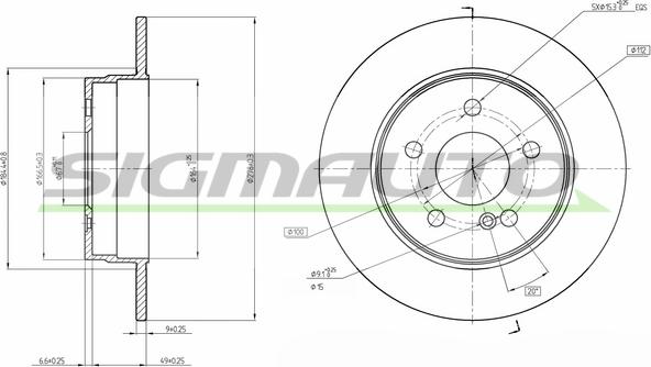 SIGMAUTO DBB689S - Тормозной диск autospares.lv