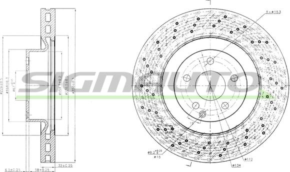 SIGMAUTO DBB639V - Тормозной диск autospares.lv