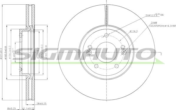 SIGMAUTO DBB631V - Тормозной диск autospares.lv