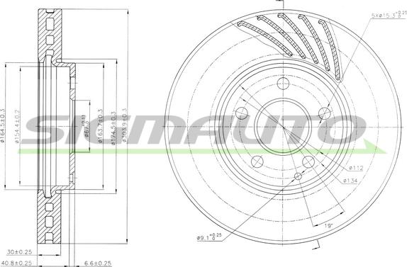 SIGMAUTO DBB638V - Тормозной диск autospares.lv