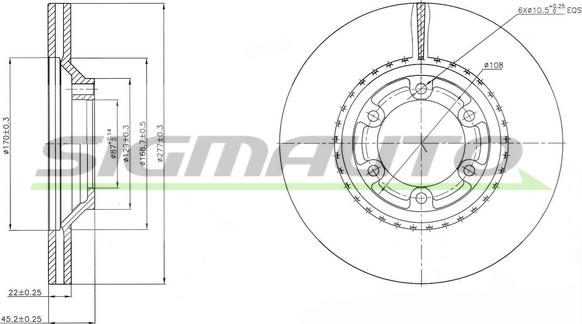 SIGMAUTO DBB633V - Тормозной диск autospares.lv