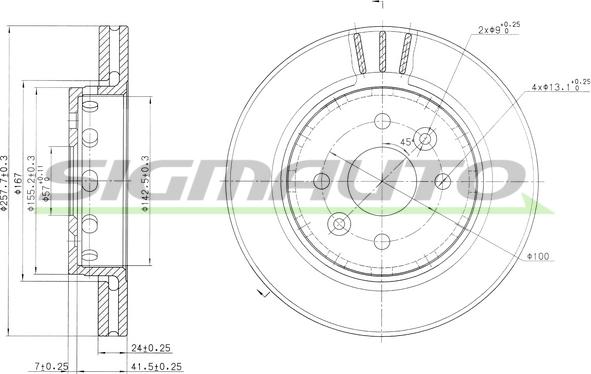 SIGMAUTO DBB628V - Тормозной диск autospares.lv