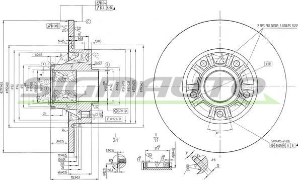 SIGMAUTO DBB623S - Тормозной диск autospares.lv