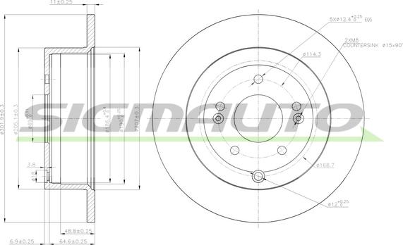 SIGMAUTO DBB671S - Тормозной диск autospares.lv