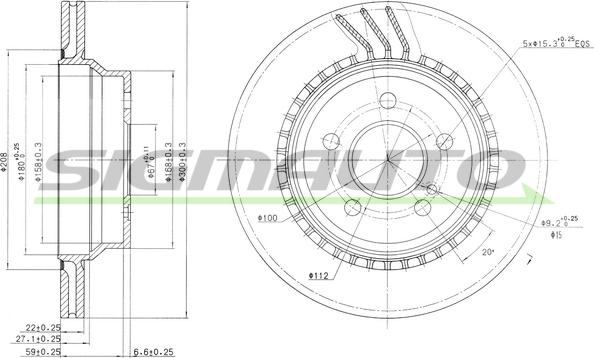 SIGMAUTO DBB672V - Тормозной диск autospares.lv