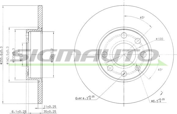 SIGMAUTO DBB040S - Тормозной диск autospares.lv