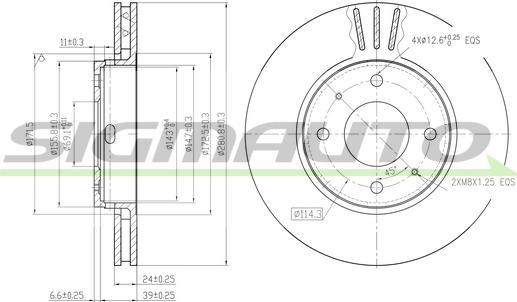 SIGMAUTO DBB068V - Тормозной диск autospares.lv