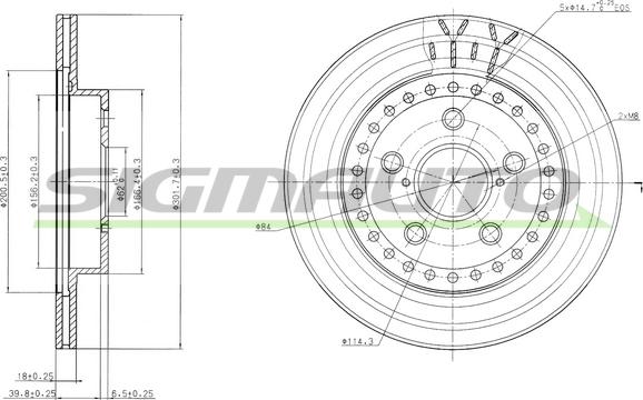 SIGMAUTO DBB009V - Тормозной диск autospares.lv