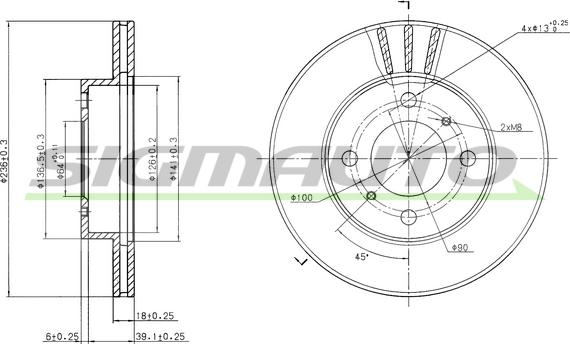 SIGMAUTO DBB005V - Тормозной диск autospares.lv