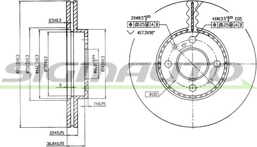 SIGMAUTO DBB006V - Тормозной диск autospares.lv