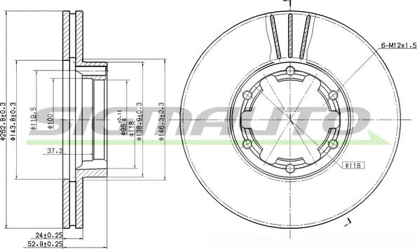 SIGMAUTO DBB016V - Тормозной диск autospares.lv