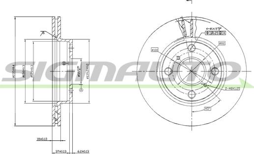 SIGMAUTO DBB084V - Тормозной диск autospares.lv