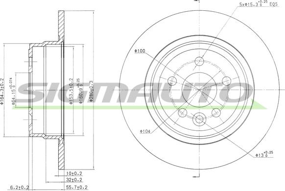 SIGMAUTO DBB081S - Тормозной диск autospares.lv