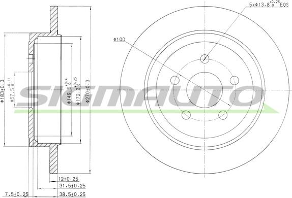 SIGMAUTO DBB026S - Тормозной диск autospares.lv