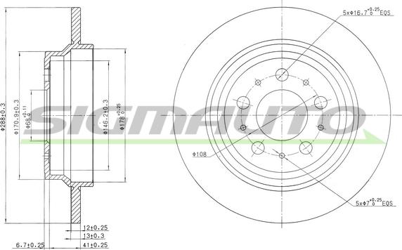 SIGMAUTO DBB079S - Тормозной диск autospares.lv