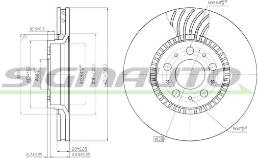 SIGMAUTO DBB078V - Тормозной диск autospares.lv