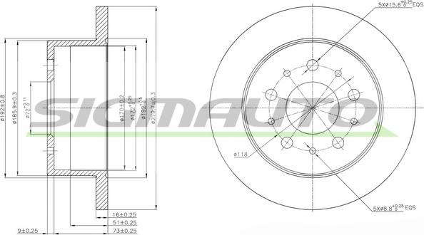 SIGMAUTO DBB144S - Тормозной диск autospares.lv