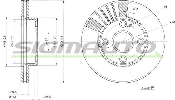 SIGMAUTO DBB104V - Тормозной диск autospares.lv