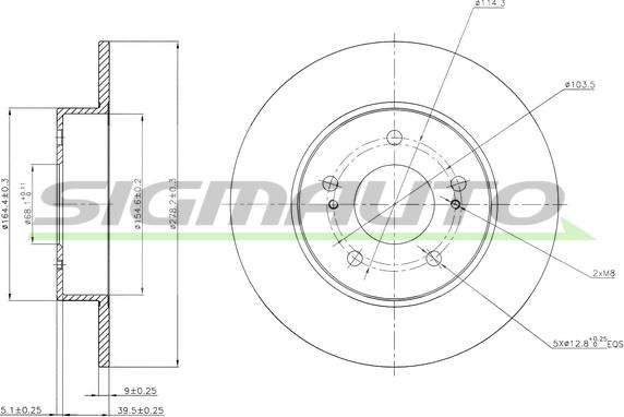 SIGMAUTO DBB110S - Тормозной диск autospares.lv