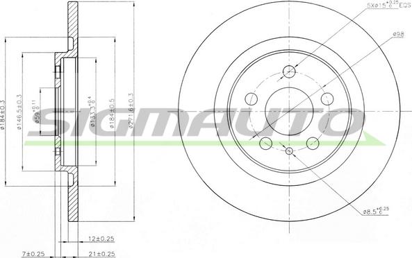 SIGMAUTO DBB181S - Тормозной диск autospares.lv