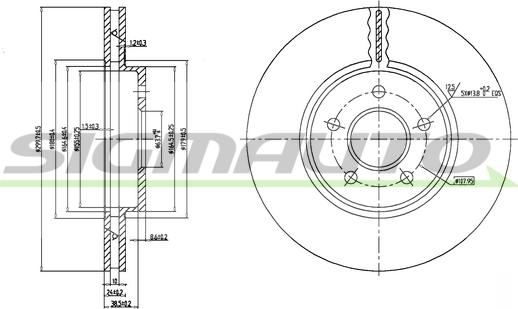 SIGMAUTO DBB125V - Тормозной диск autospares.lv