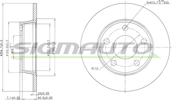 SIGMAUTO DBB177S - Тормозной диск autospares.lv