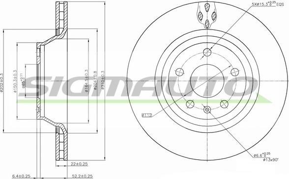 SIGMAUTO DBB849V - Тормозной диск autospares.lv