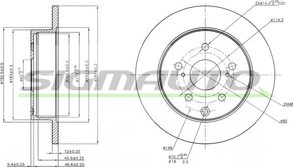 SIGMAUTO DBB846S - Тормозной диск autospares.lv