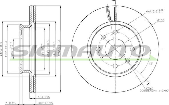 SIGMAUTO DBB840V - Тормозной диск autospares.lv