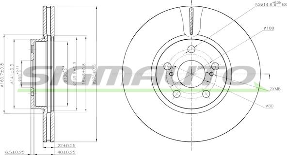 SIGMAUTO DBB865V - Тормозной диск autospares.lv