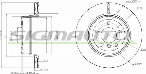 SIGMAUTO DBB868V - Тормозной диск autospares.lv