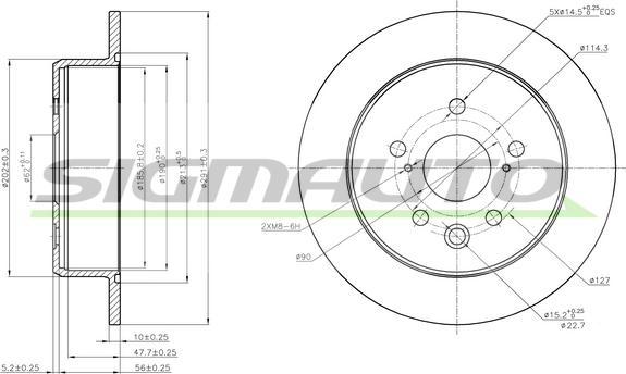 SIGMAUTO DBB815S - Тормозной диск autospares.lv