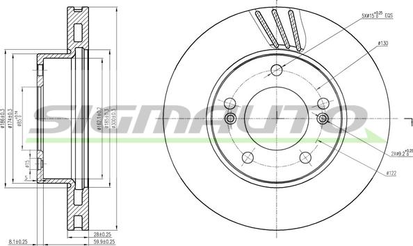 SIGMAUTO DBB810V - Тормозной диск autospares.lv