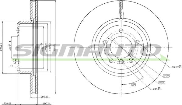 SIGMAUTO DBB811V - Тормозной диск autospares.lv