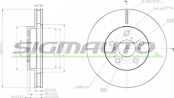 SIGMAUTO DBB882V - Тормозной диск autospares.lv