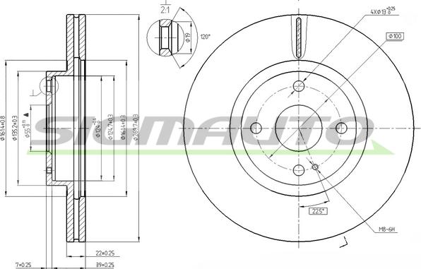 SIGMAUTO DBB839V - Тормозной диск autospares.lv